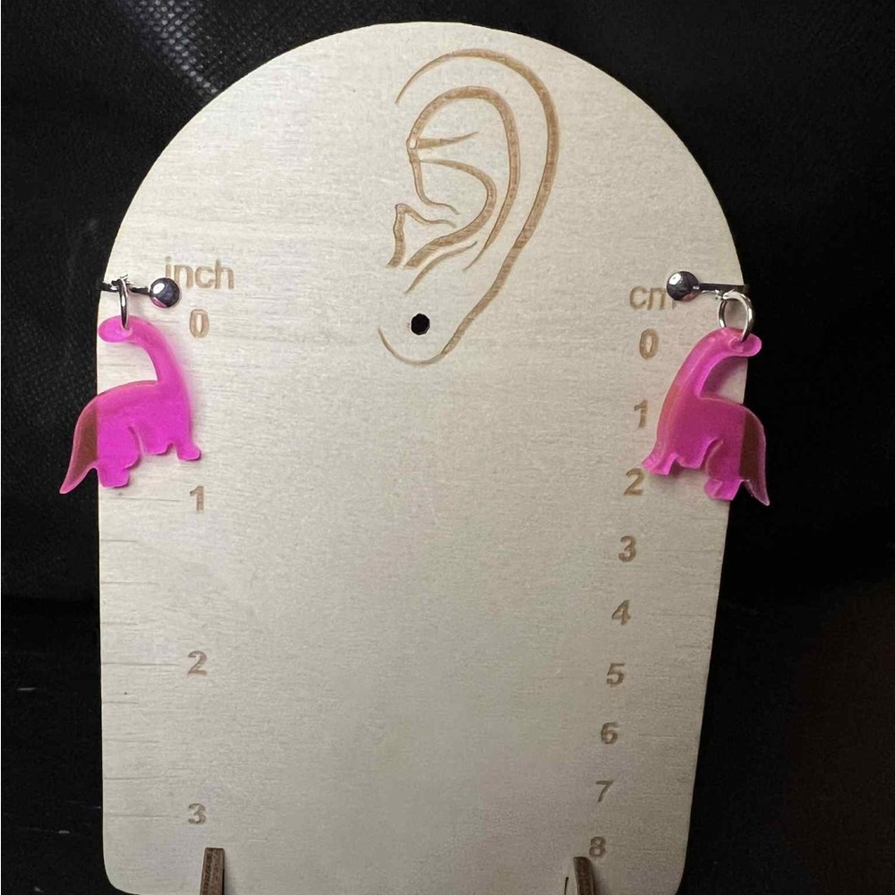 Vibrant Pink Dinosaur clip on earrings for Kids